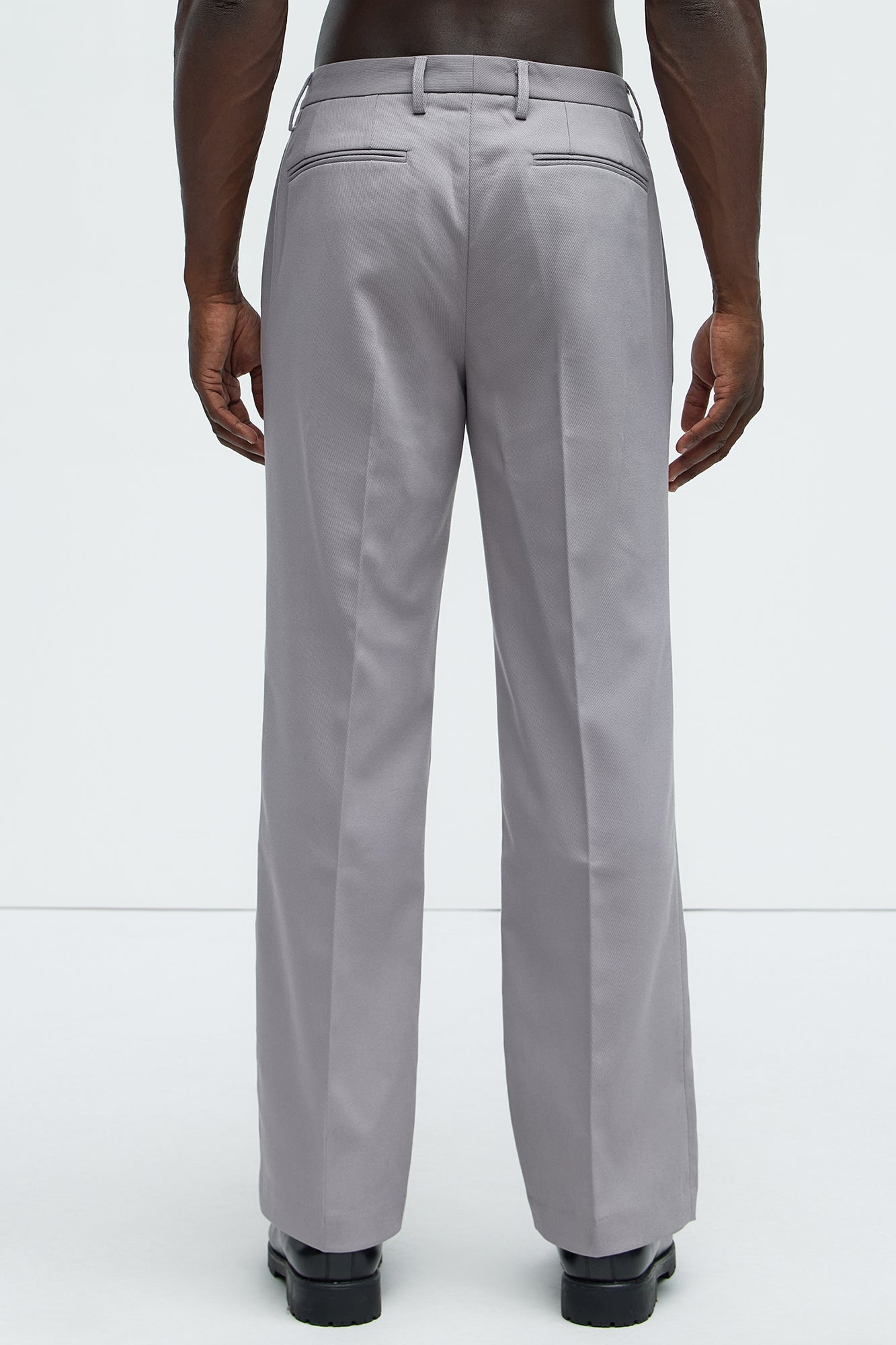 Kevin Twill Textured Straight Trousers - Grey - Image 5