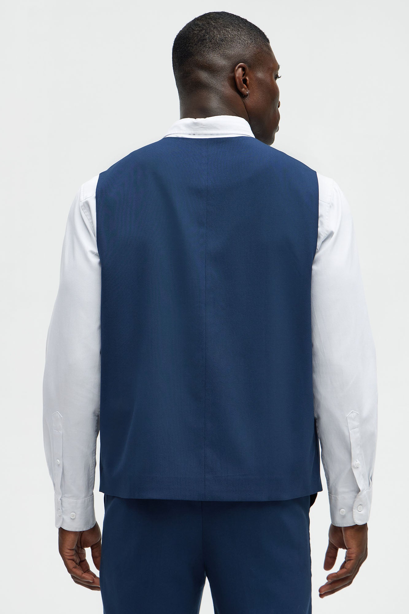 Modern Stretch Waistcoat - Navy - Image 4