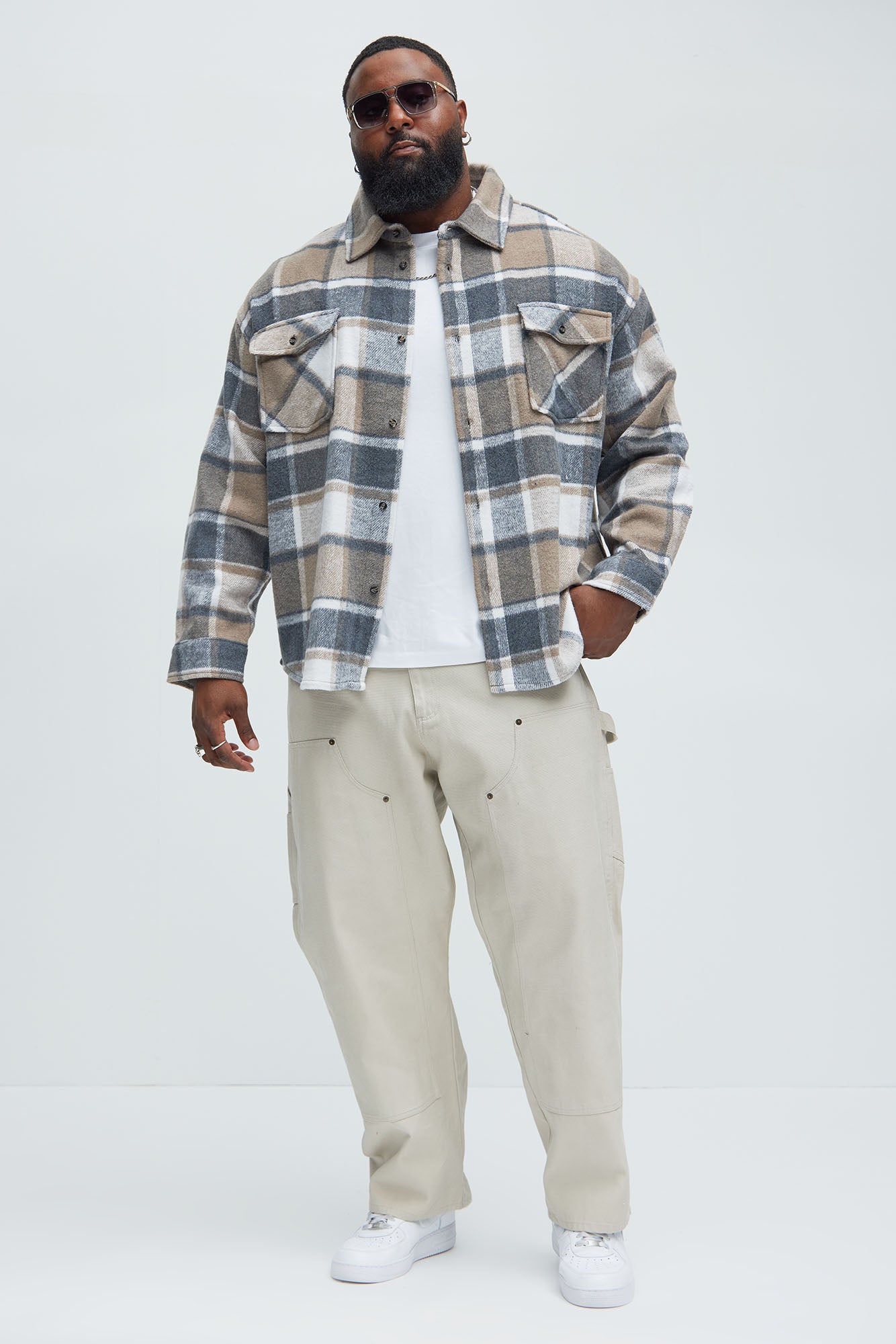 Wanted Plaid Shacket - Tan/Multi - Image 8