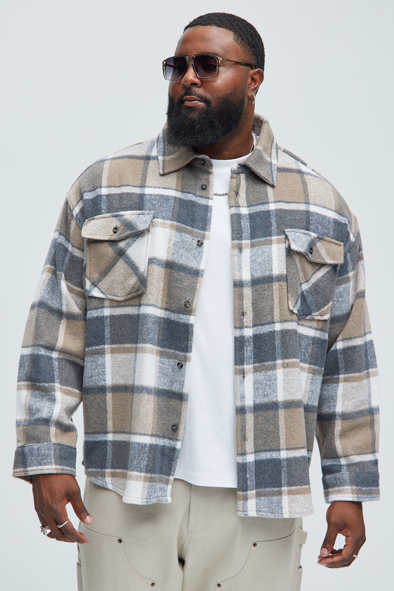 Wanted Plaid Shacket - Tan/Multi - Image 7