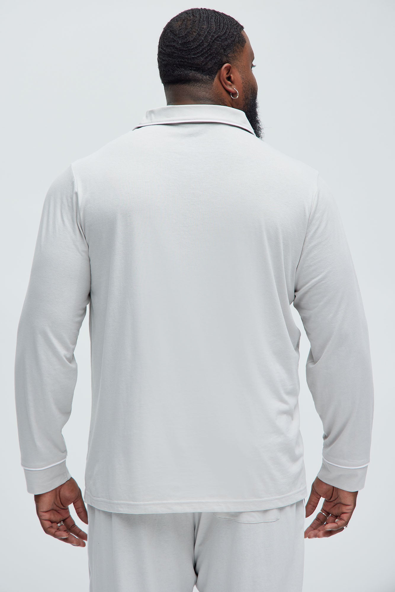 Modern Relaxed Pajama Long Sleeve - Grey - Image 7