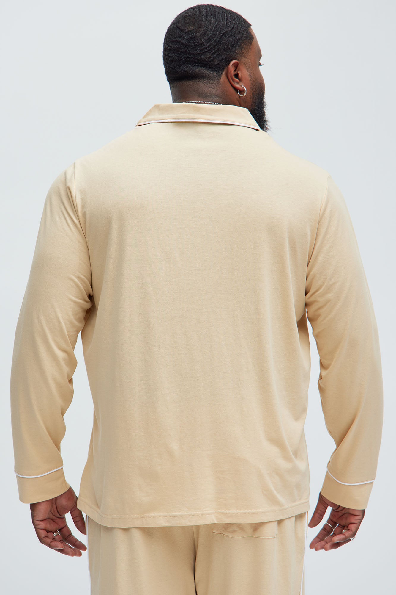 Modern Relaxed Pajama Long Sleeve - Khaki - Image 7
