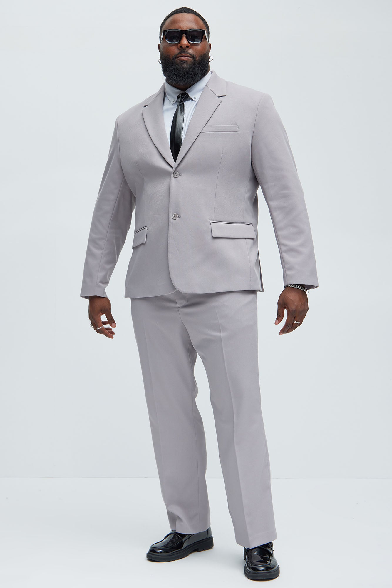 Kevin Twill Textured Straight Trousers - Grey - Image 7