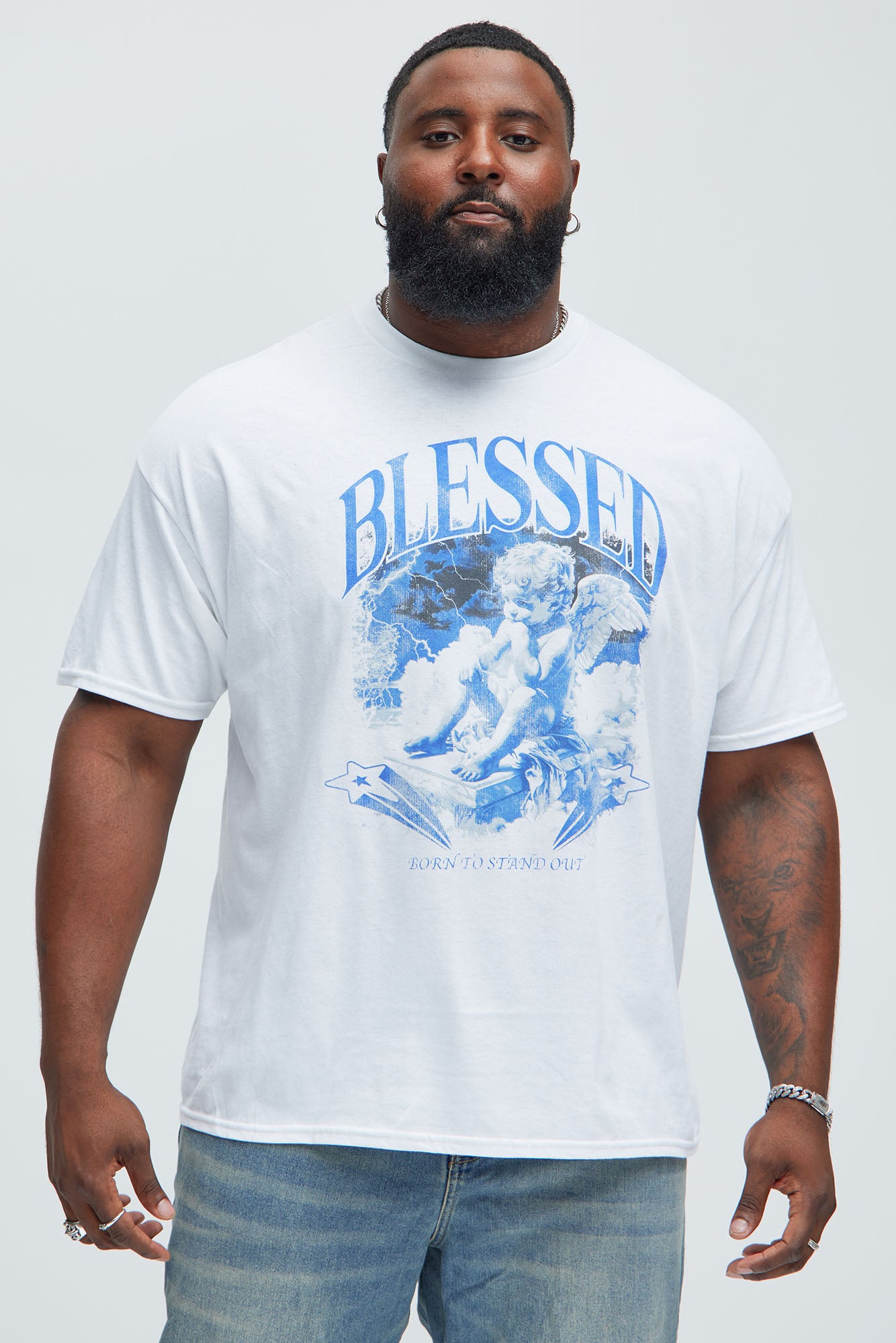 Born To Stand Out Short Sleeve Tee - White - Image 5