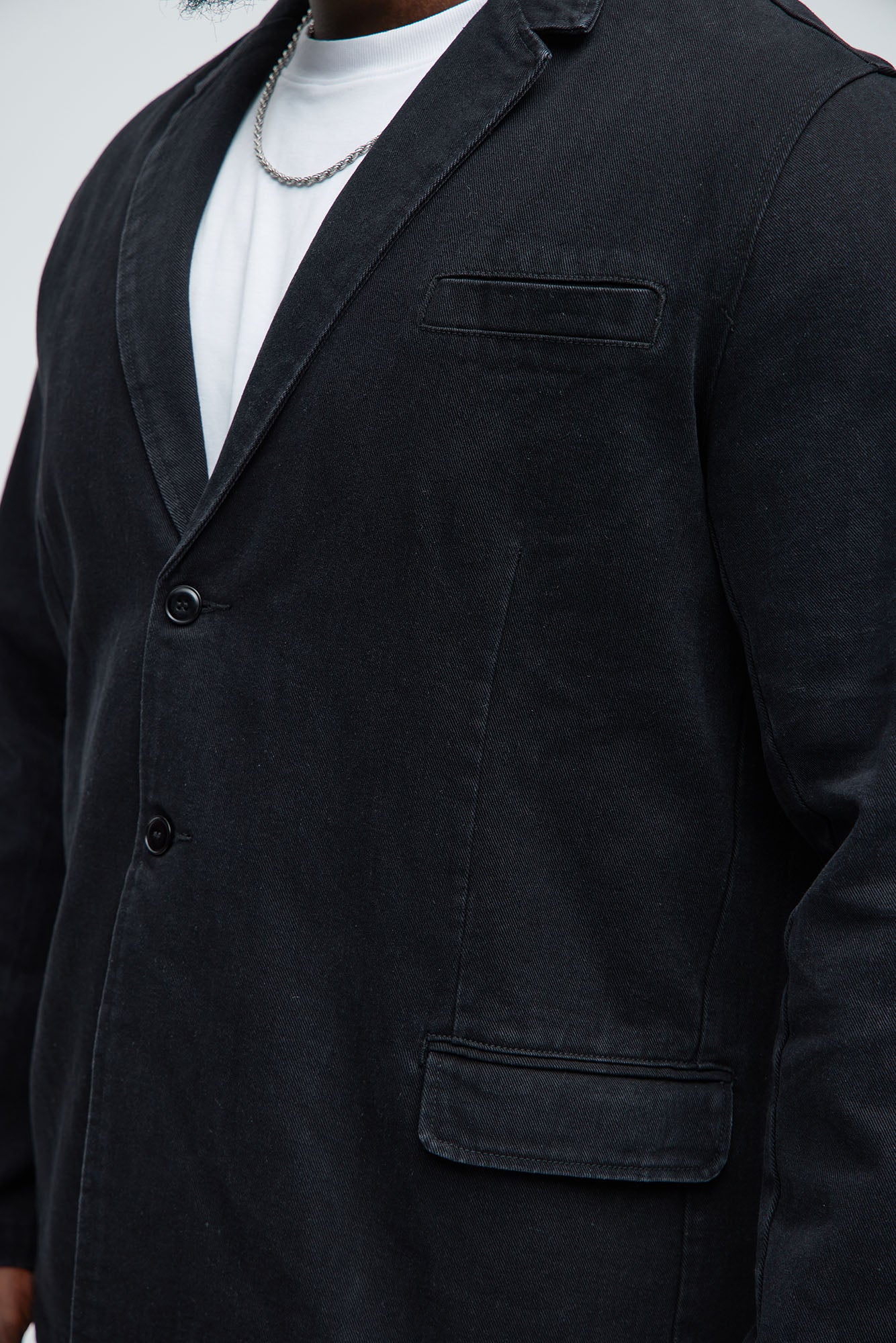 Belle Denim Blazer - Black - Image 7