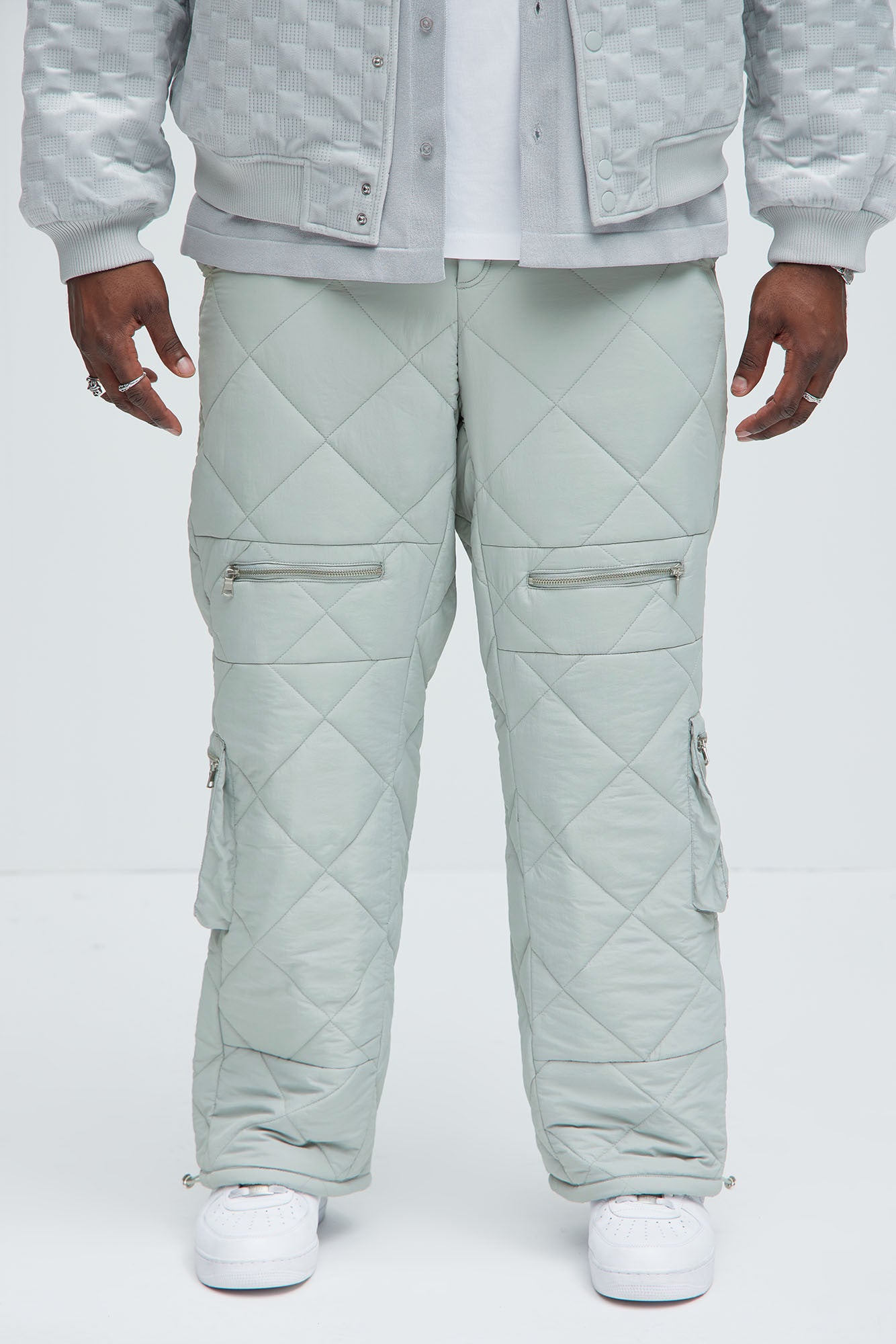 Dayton Straight Quilted Cargo Pants - Grey - Image 7