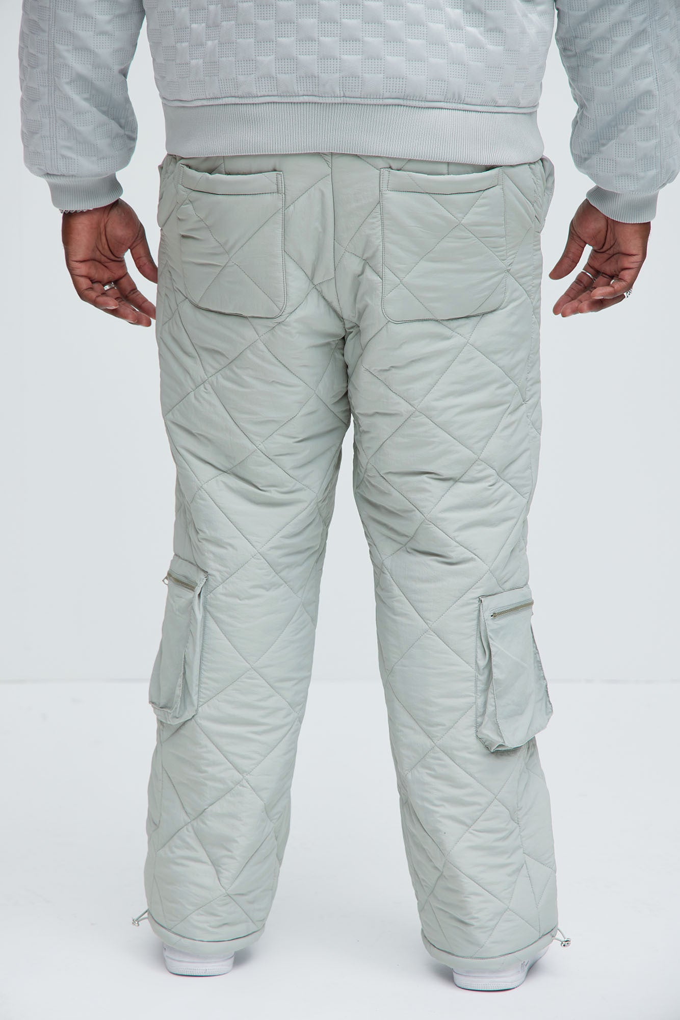 Dayton Straight Quilted Cargo Pants - Grey - Image 10