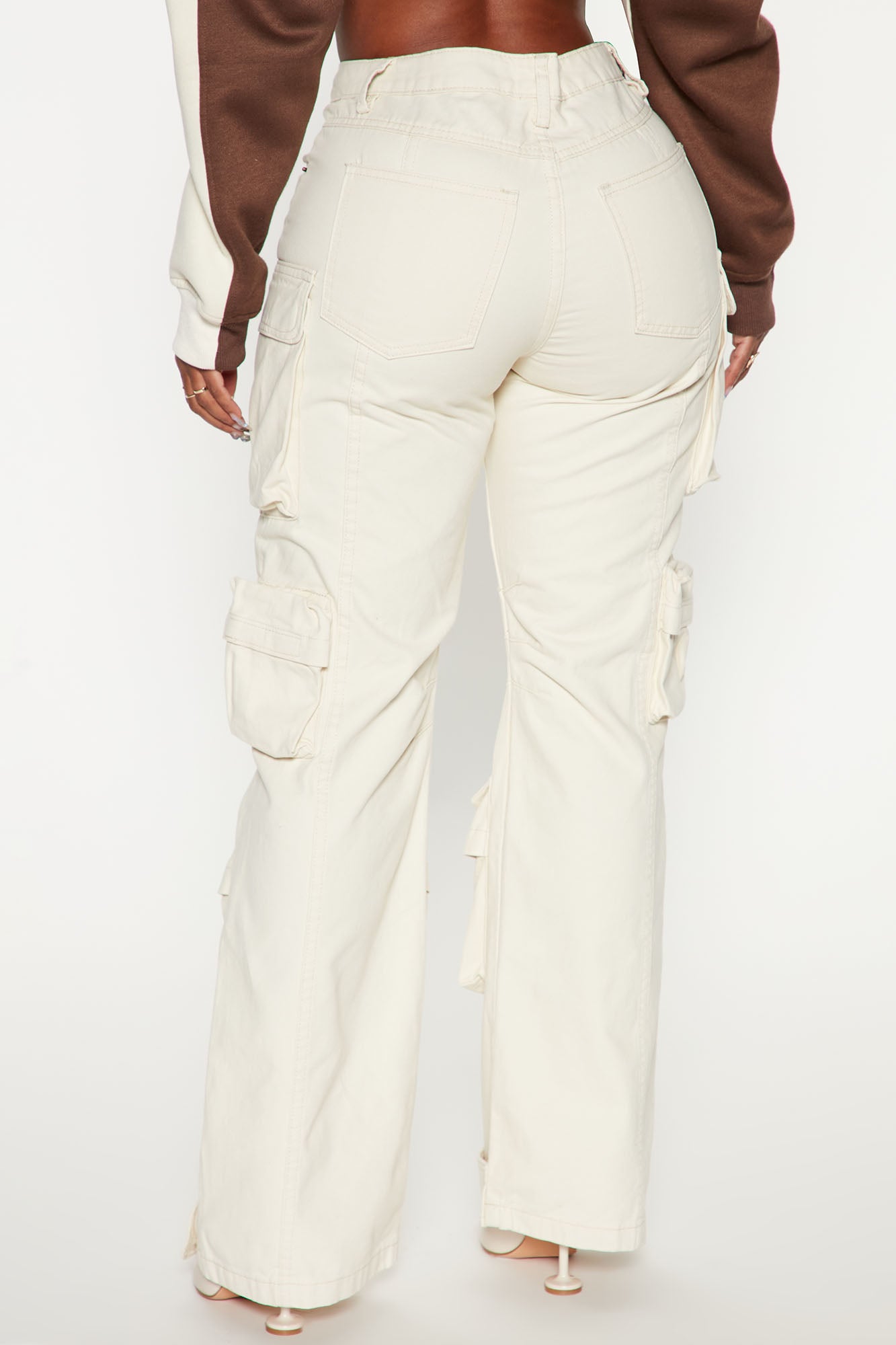 Weekender Wide Leg Cargo Pant - Ivory - Image 3