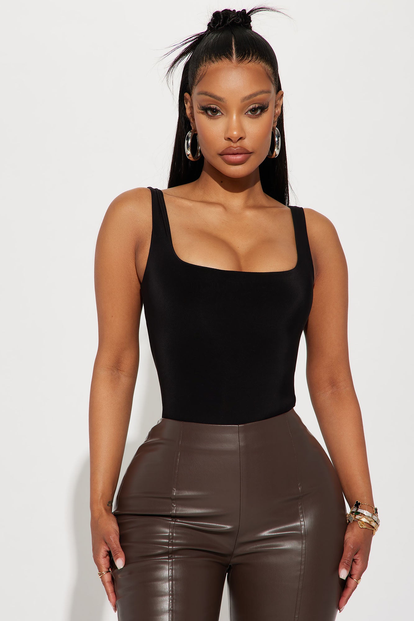 Back To Basic Double Lined Bodysuit - Black - Image 3