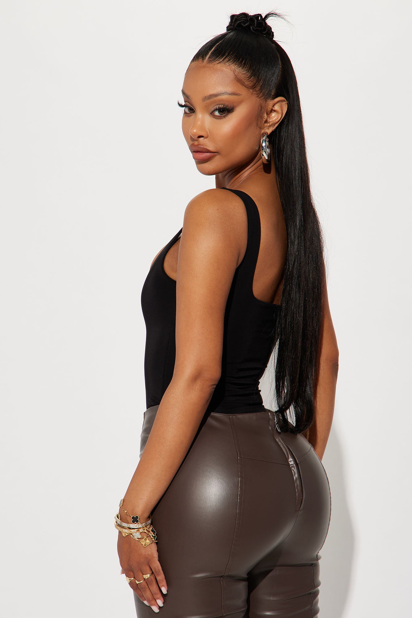 Back To Basic Double Lined Bodysuit - Black - Image 4