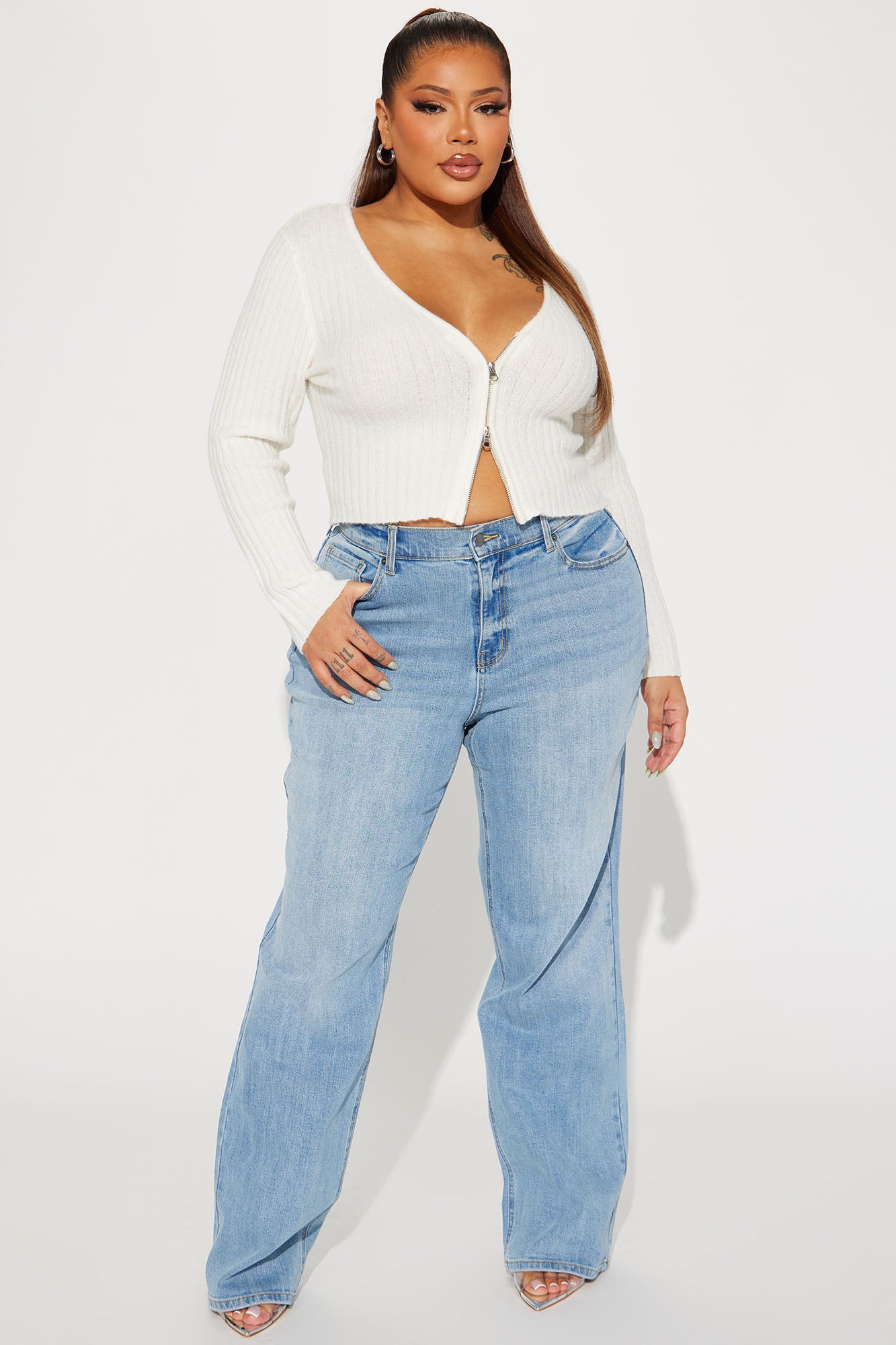 Be Authentic Slouchy Stretch Straight Leg Jeans - Vintage Wash - Image 4