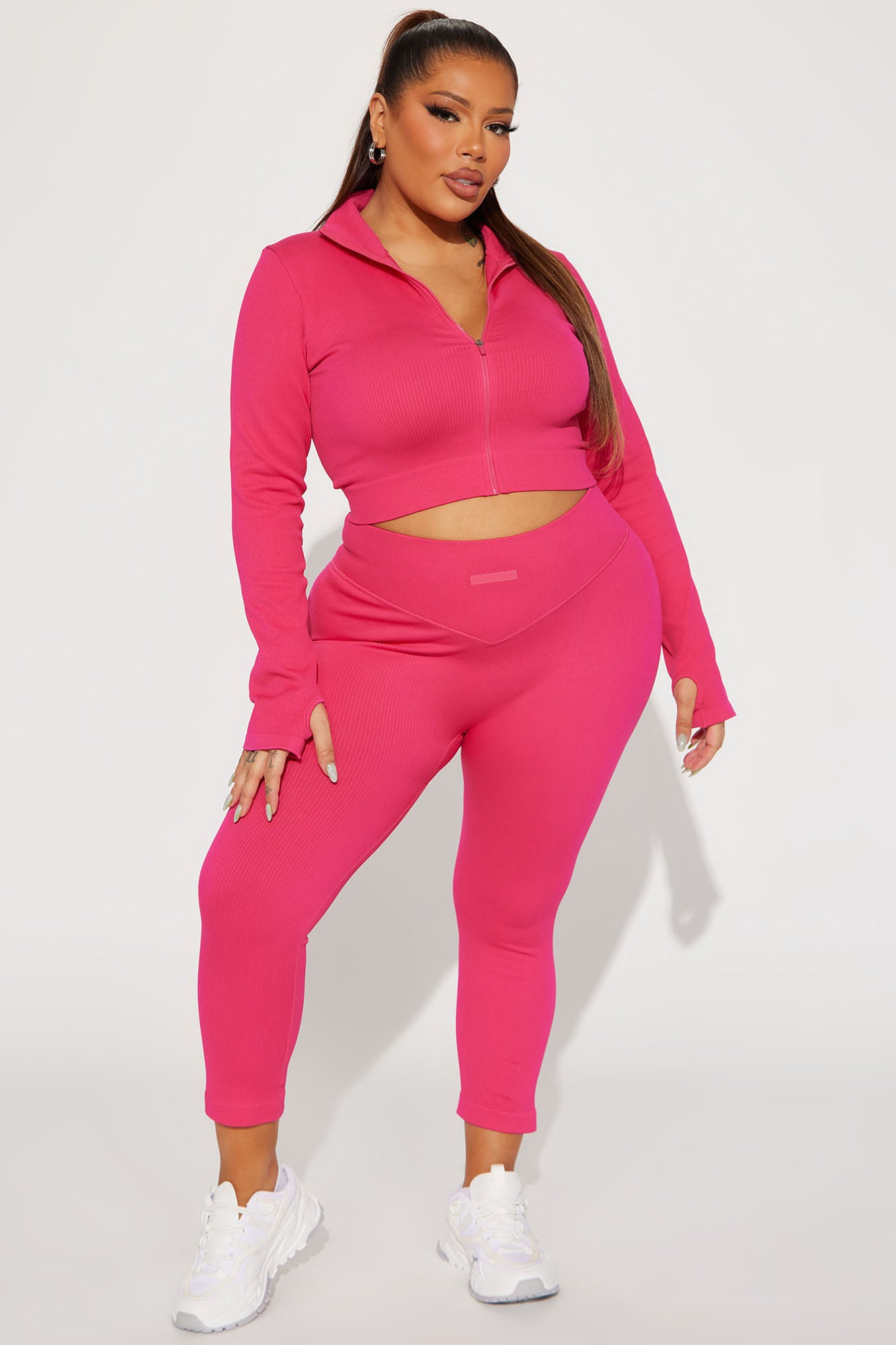 Effortless Ribbed Jacket - Fuchsia - Image 4
