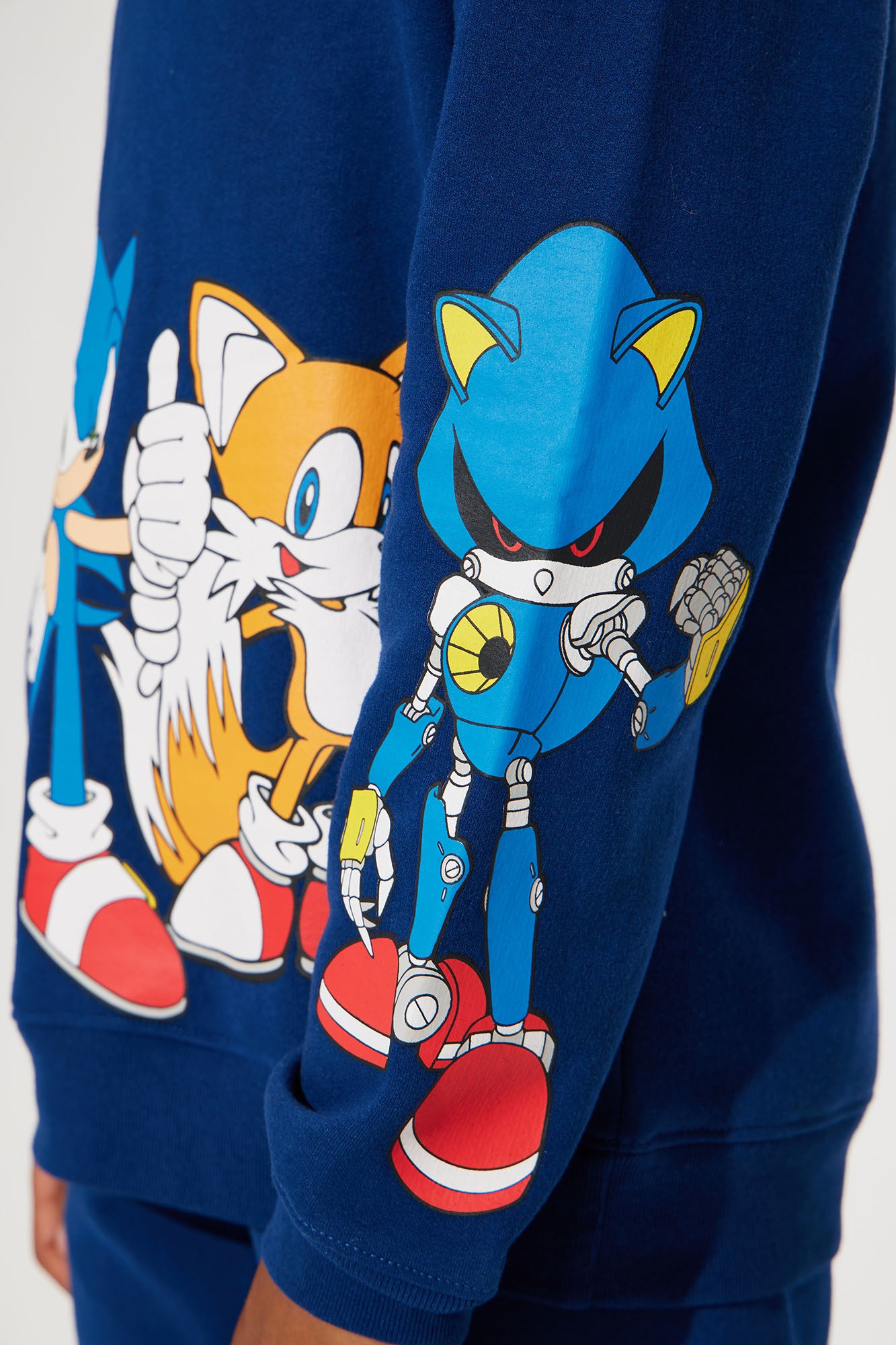 Mini Sonic Embroidered Fleece Jogger Set - Navy - Image 3
