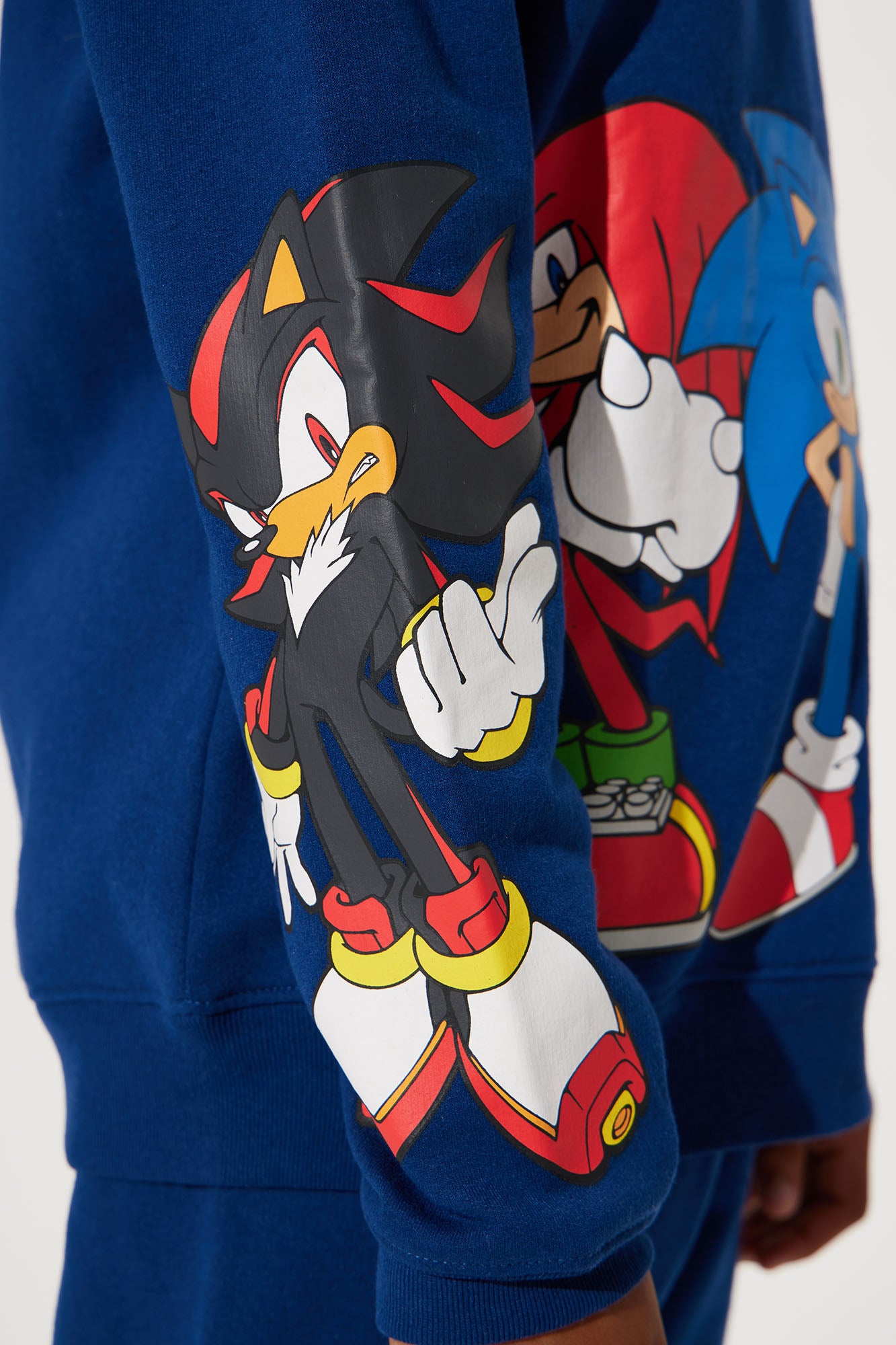 Mini Sonic Embroidered Fleece Jogger Set - Navy - Image 4