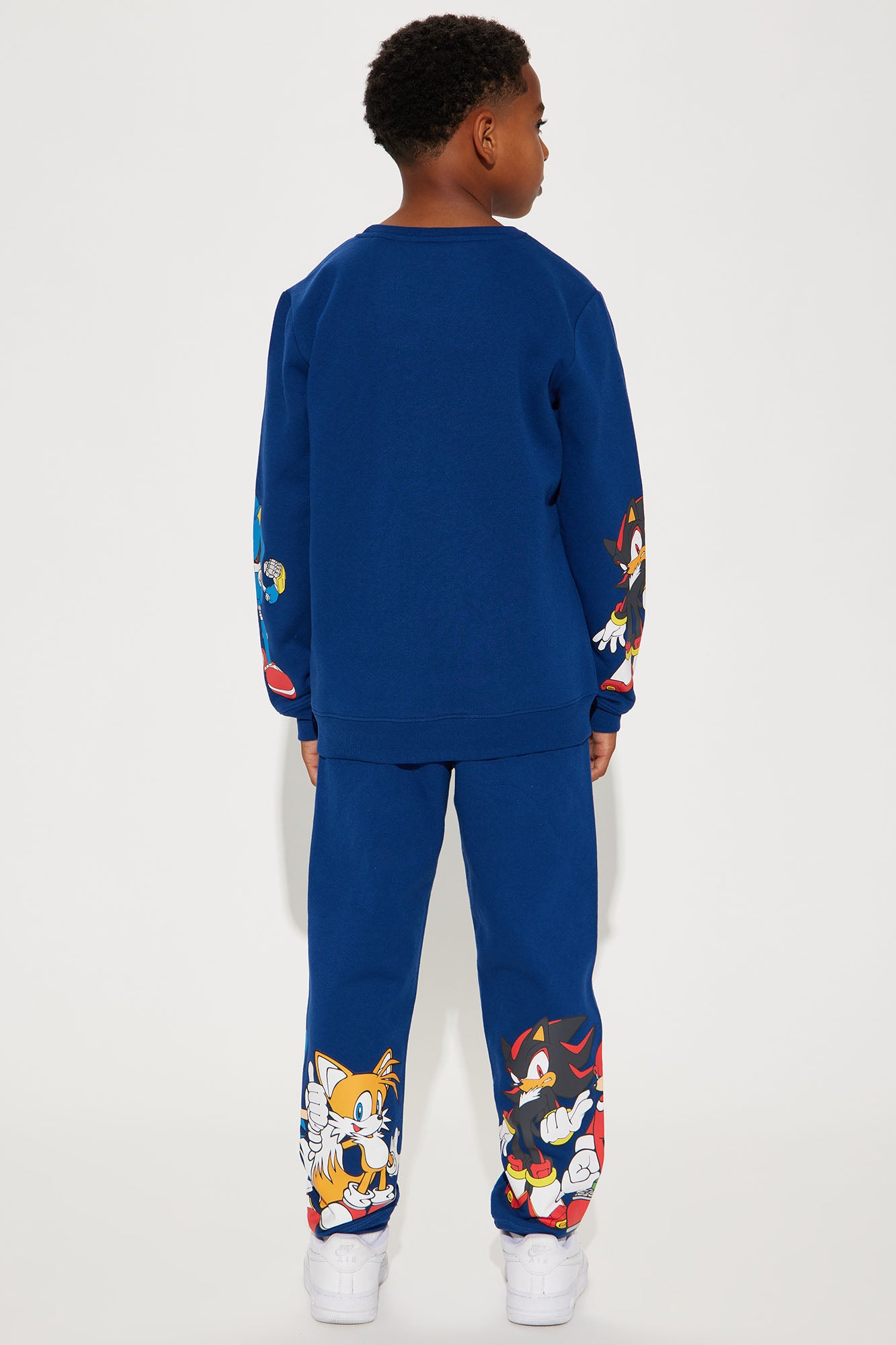 Mini Sonic Embroidered Fleece Jogger Set - Navy - Image 7