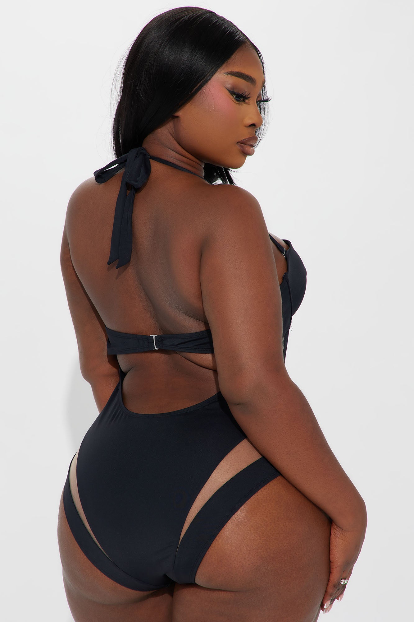 Megan Cutout 1 Piece Swimsuit - Black - Image 6