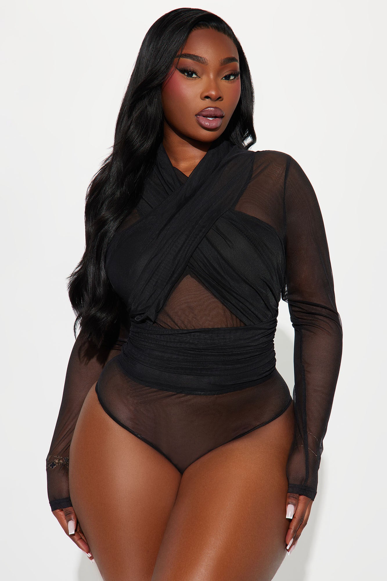Serena Mesh Bodysuit - Black - Image 5