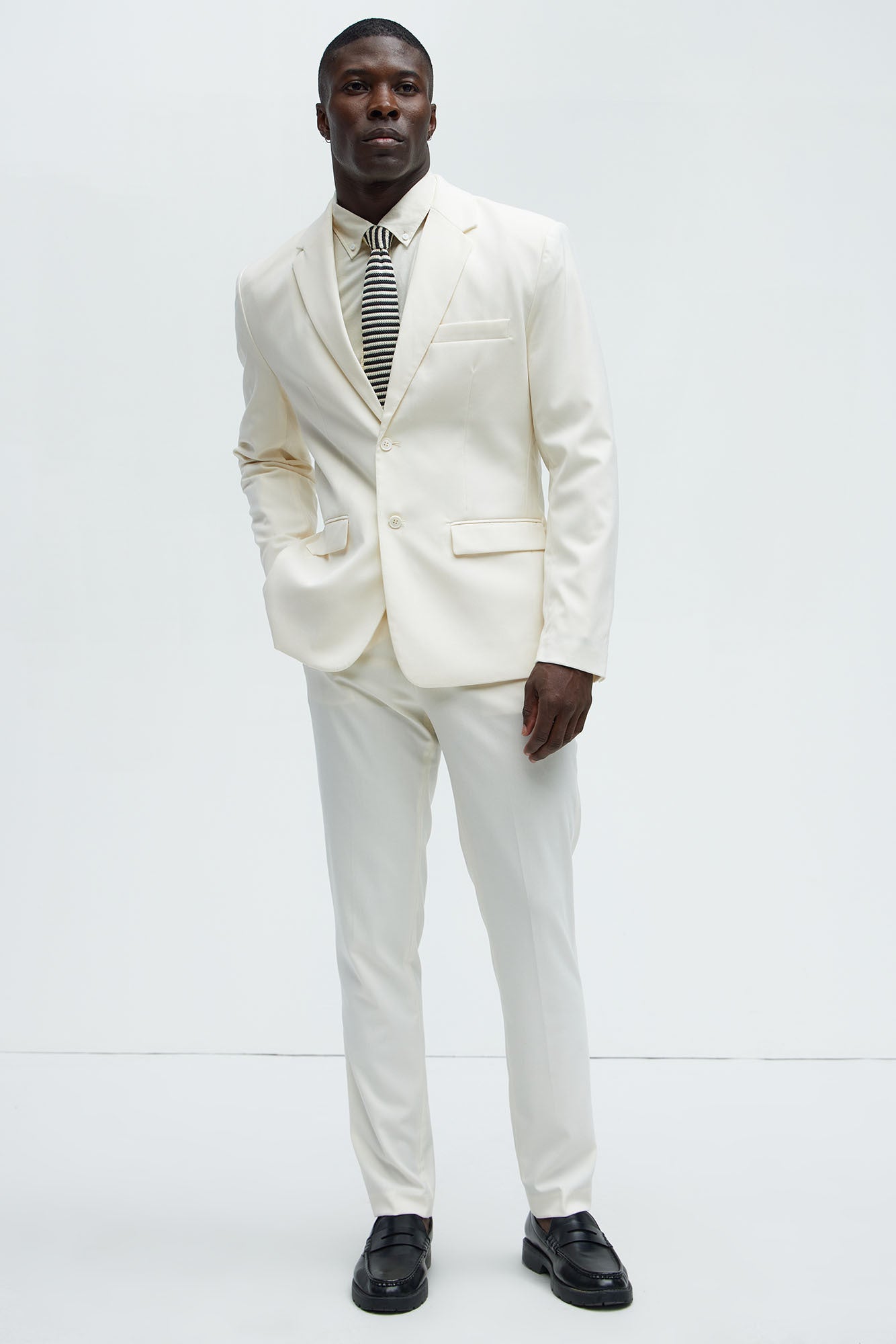 The Modern Stretch Suit Jacket - Off White - Image 3