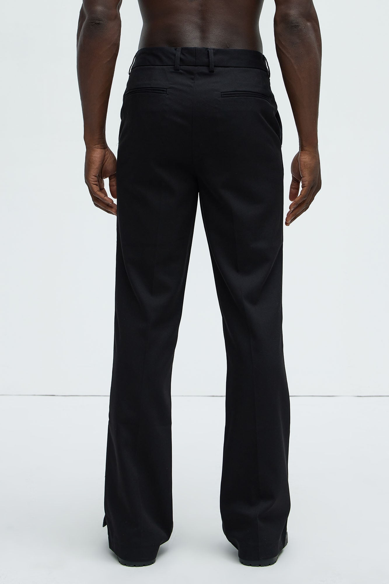 Don't Believe You Gabardine Slim Flare Slit Trouser - Black - Image 5