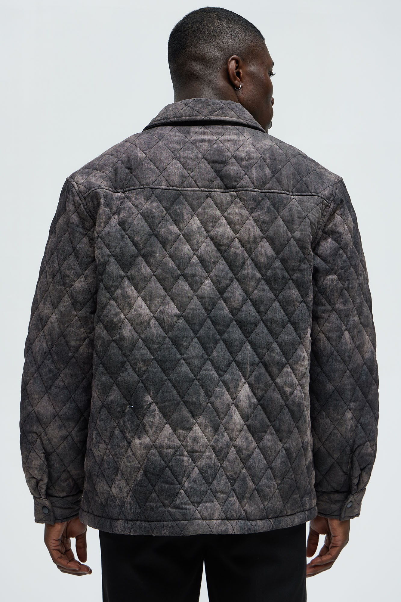 Bayswater Vintage Quilted Button Up Shirt - Black/combo - Image 4