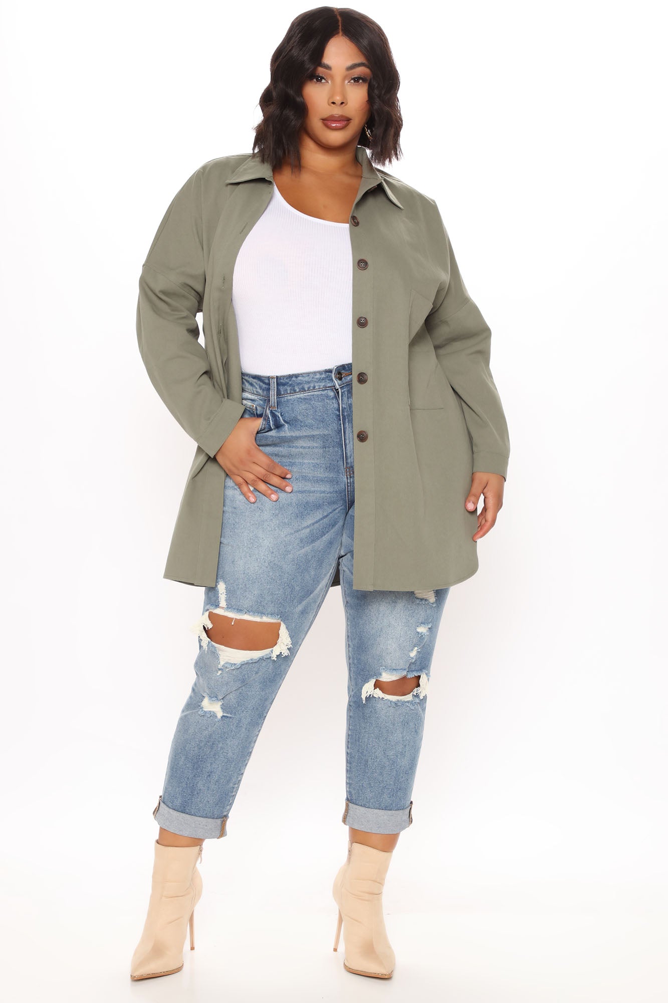 Daleyza Shacket - Olive - Image 5