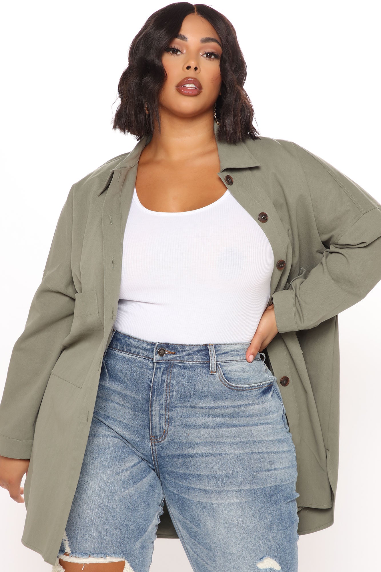 Daleyza Shacket - Olive - Image 4