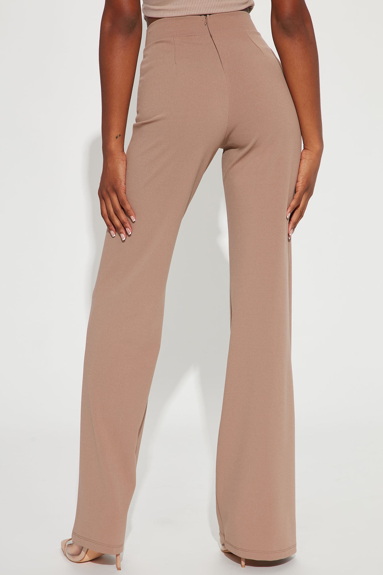 Tall Victoria High Waisted Dress Pants - Taupe - Image 3