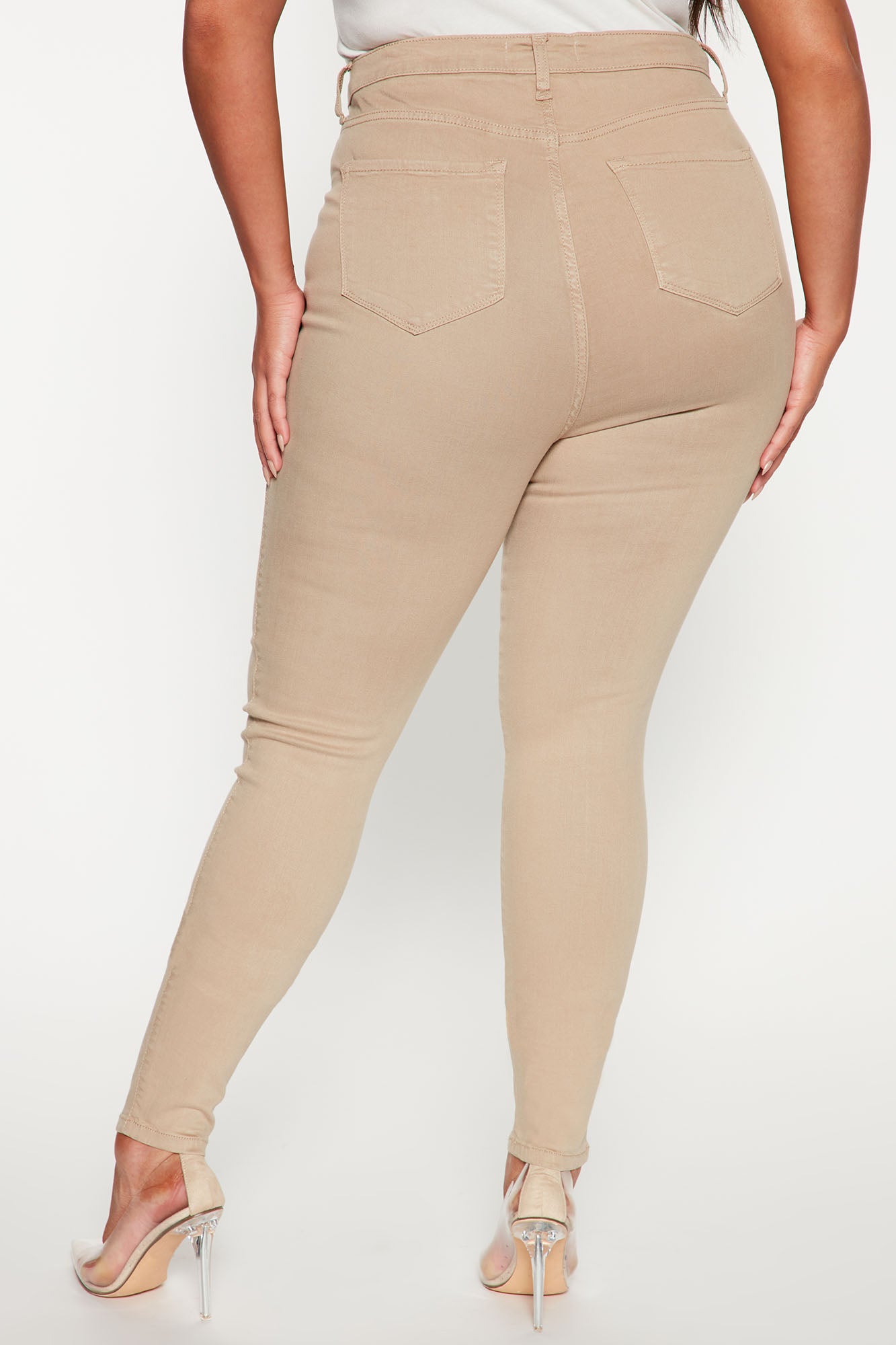 Tall Classic High Waist Skinny Jeans - Khaki - Image 6