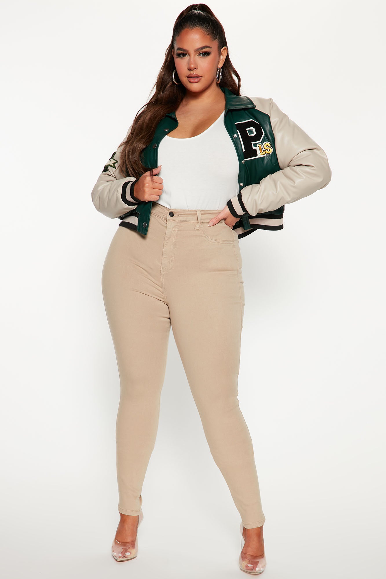 Tall Classic High Waist Skinny Jeans - Khaki - Image 4