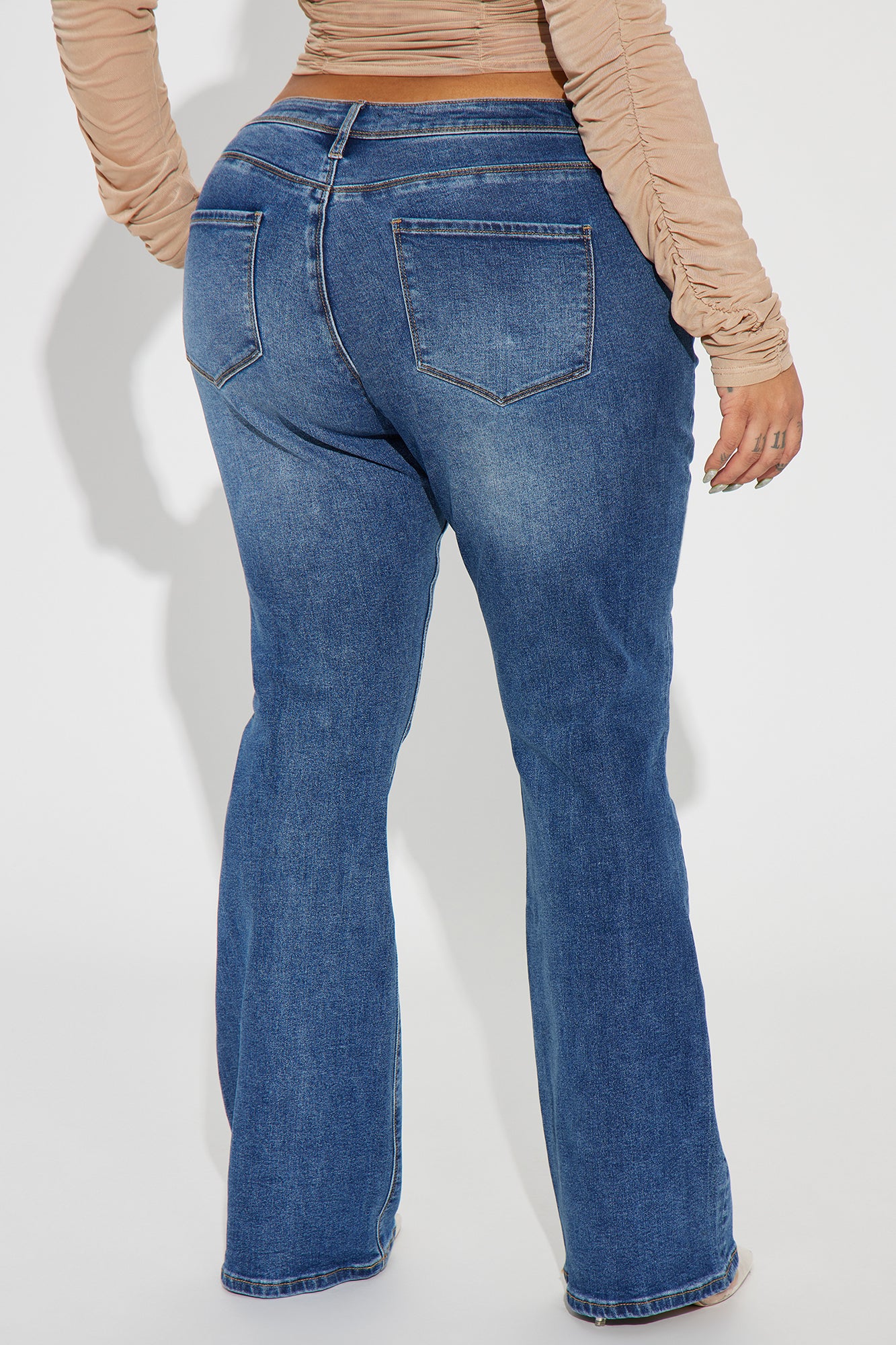 Lost Without You Soft Stretch Bootcut Jeans - Dark Wash - Image 8
