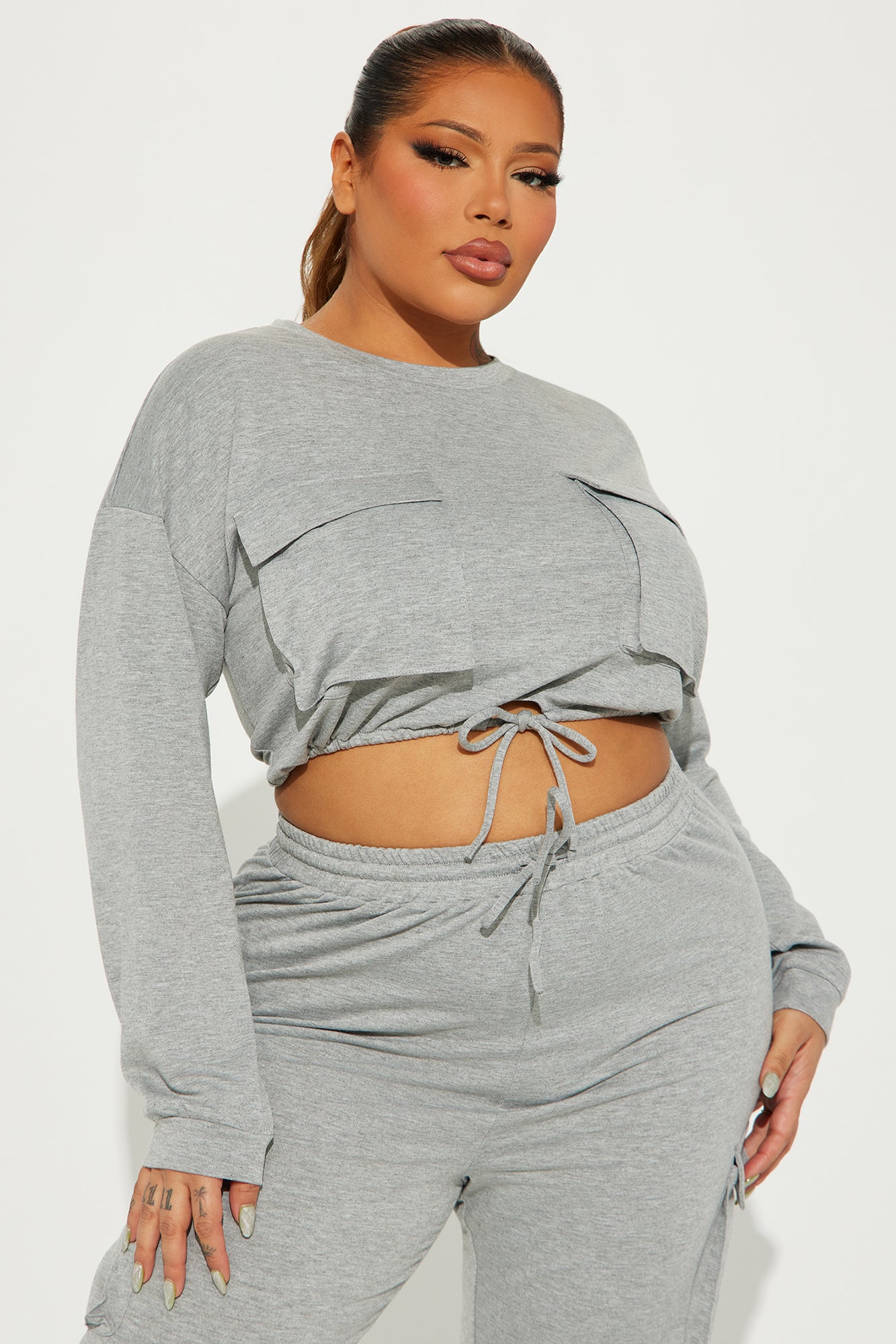 Finding Time Jogger Set  - Heather Grey - Image 5