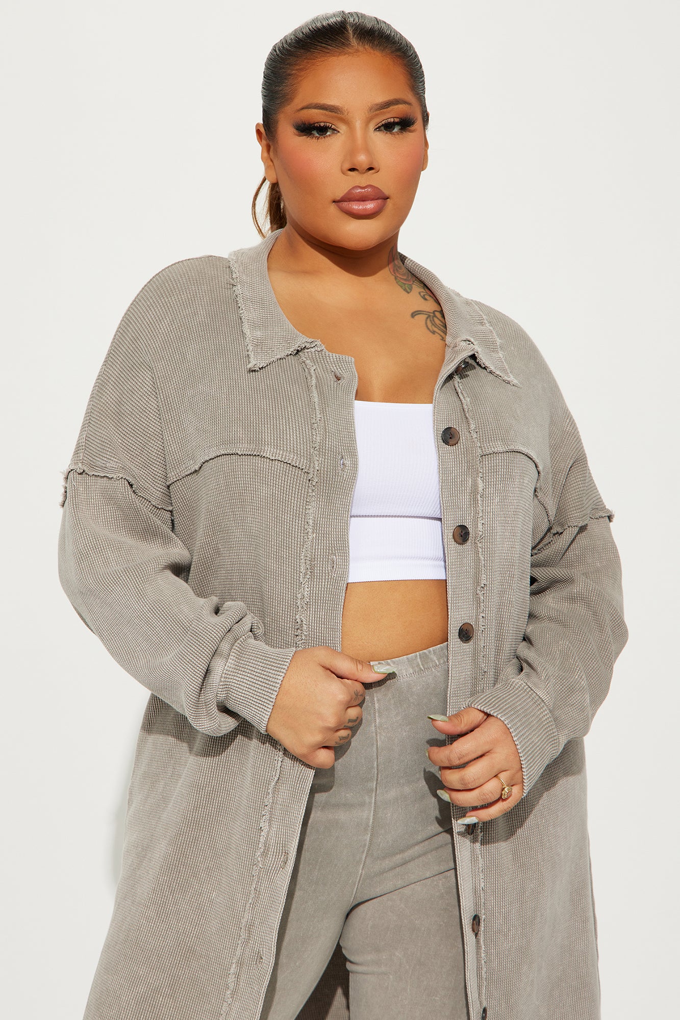 Cece Washed Legging Set - Taupe - Image 5