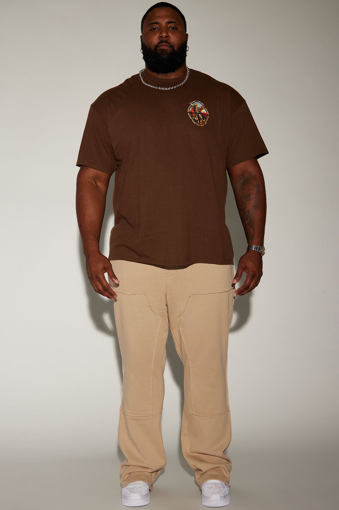 The Archangel Stained Glass Short Sleeve Tee - Chocolate - Image 6