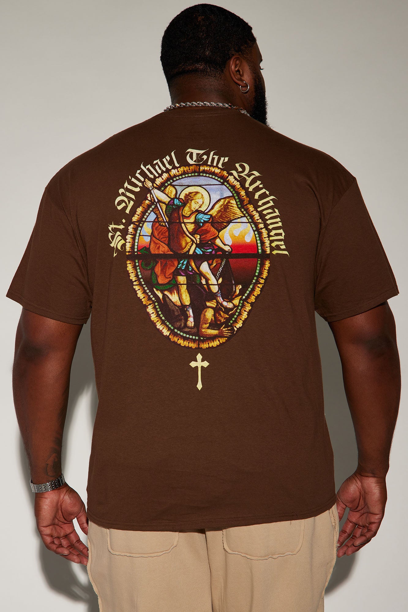 The Archangel Stained Glass Short Sleeve Tee - Chocolate - Image 5