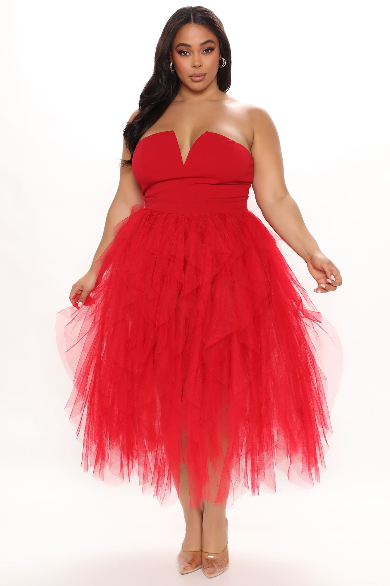 Caught My Eye Tube Maxi Dress - Red - Image 6