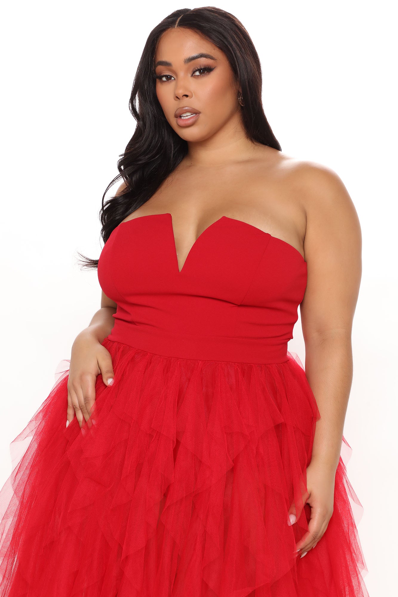 Caught My Eye Tube Maxi Dress - Red - Image 7