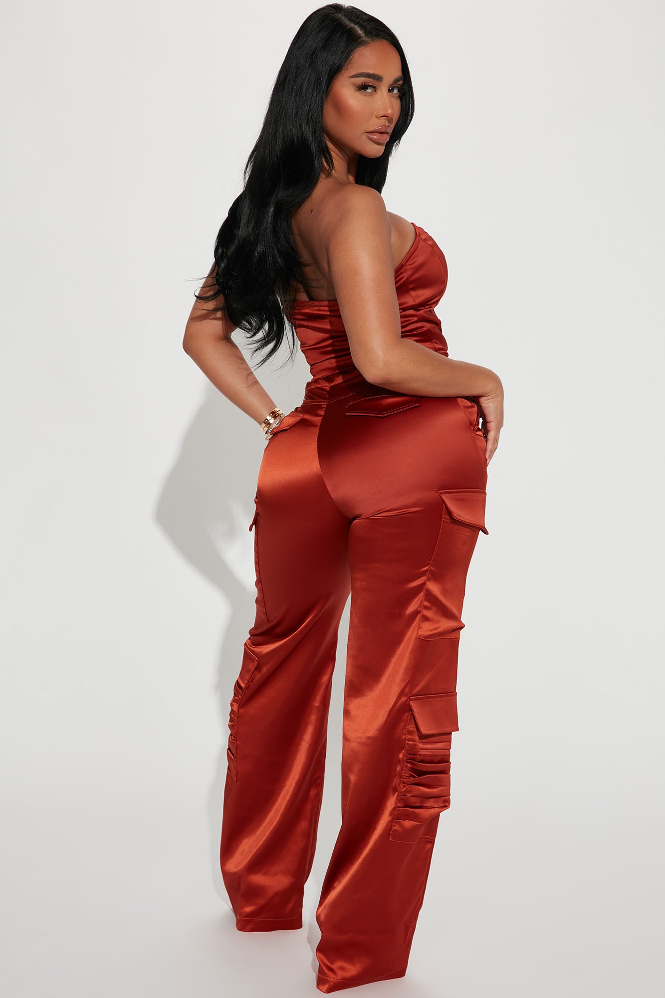 Amirah Satin Pant Set - Copper - Image 4
