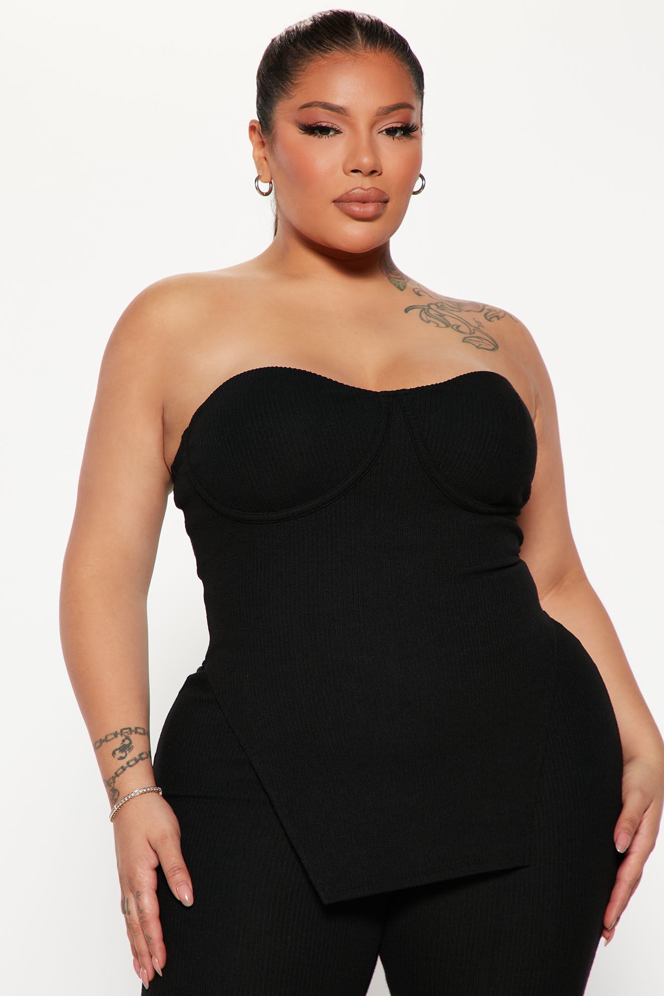 Call My Name Ribbed Pant Set - Black - Image 6
