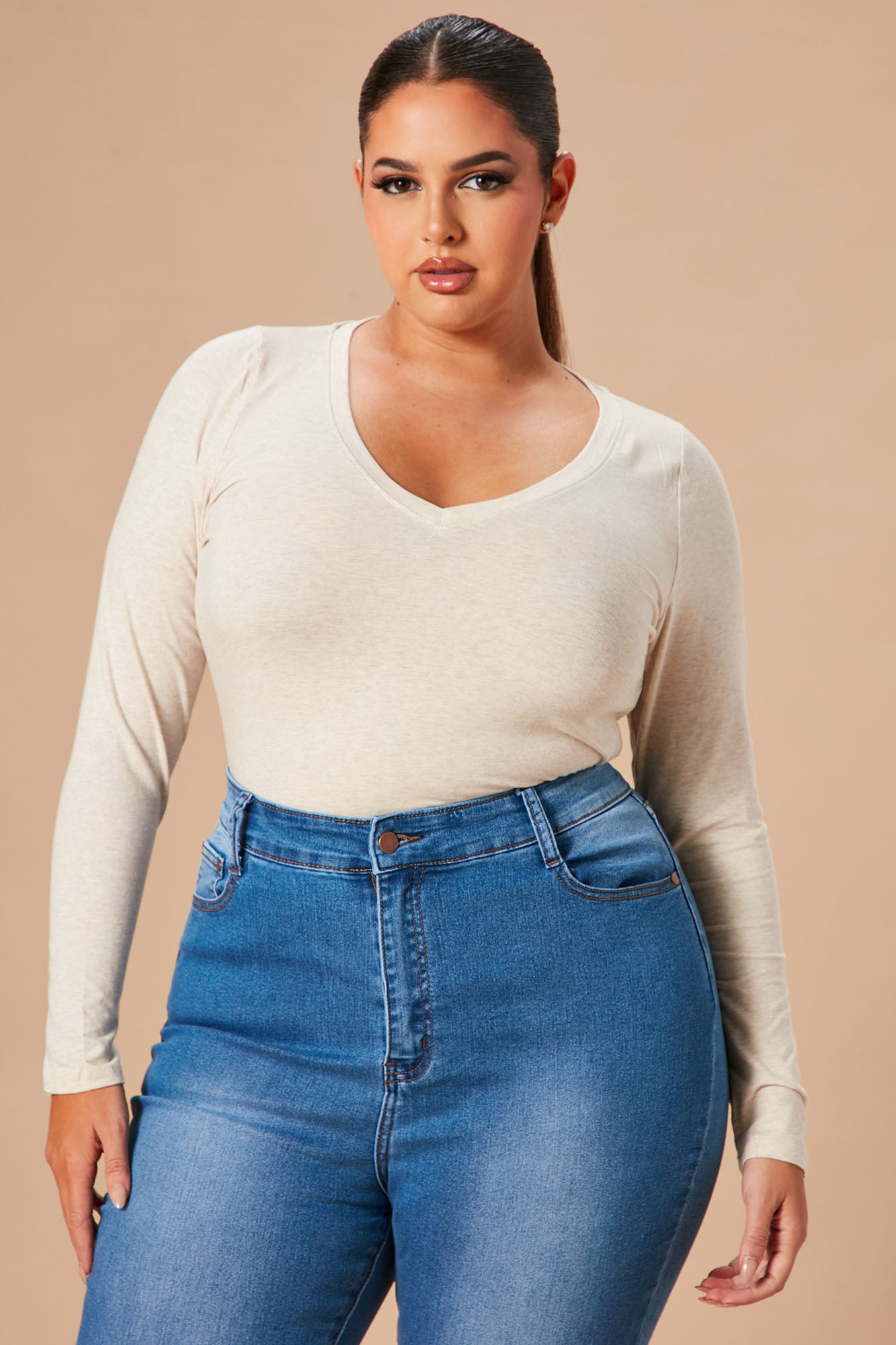 Your Everyday Long Sleeve Tee - Oatmeal - Image 4
