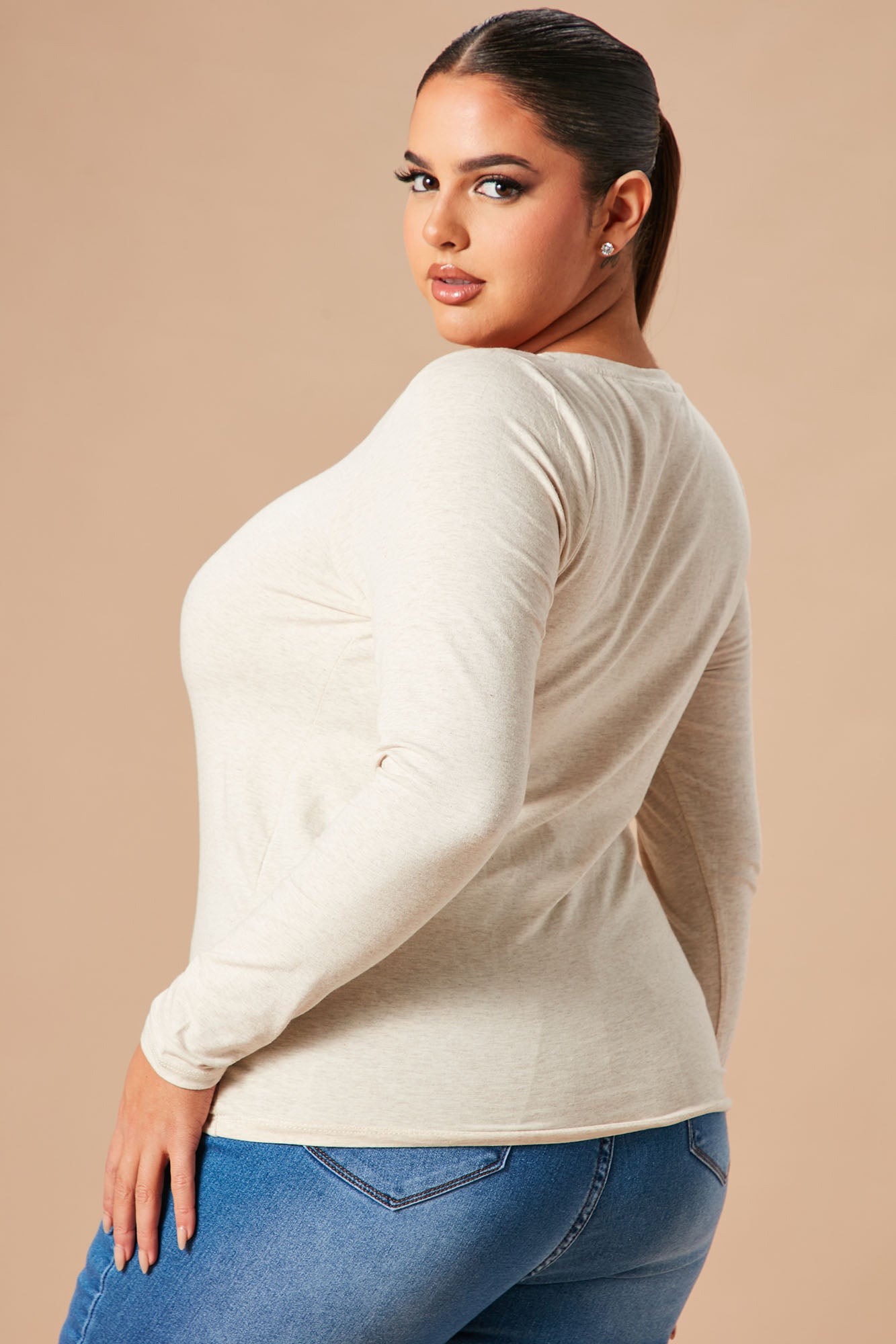 Your Everyday Long Sleeve Tee - Oatmeal - Image 6