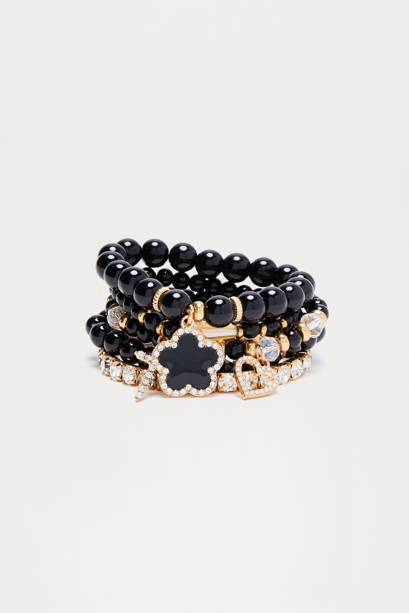 Nina 5 Piece Bracelet Set - Gold/Black - Image 3