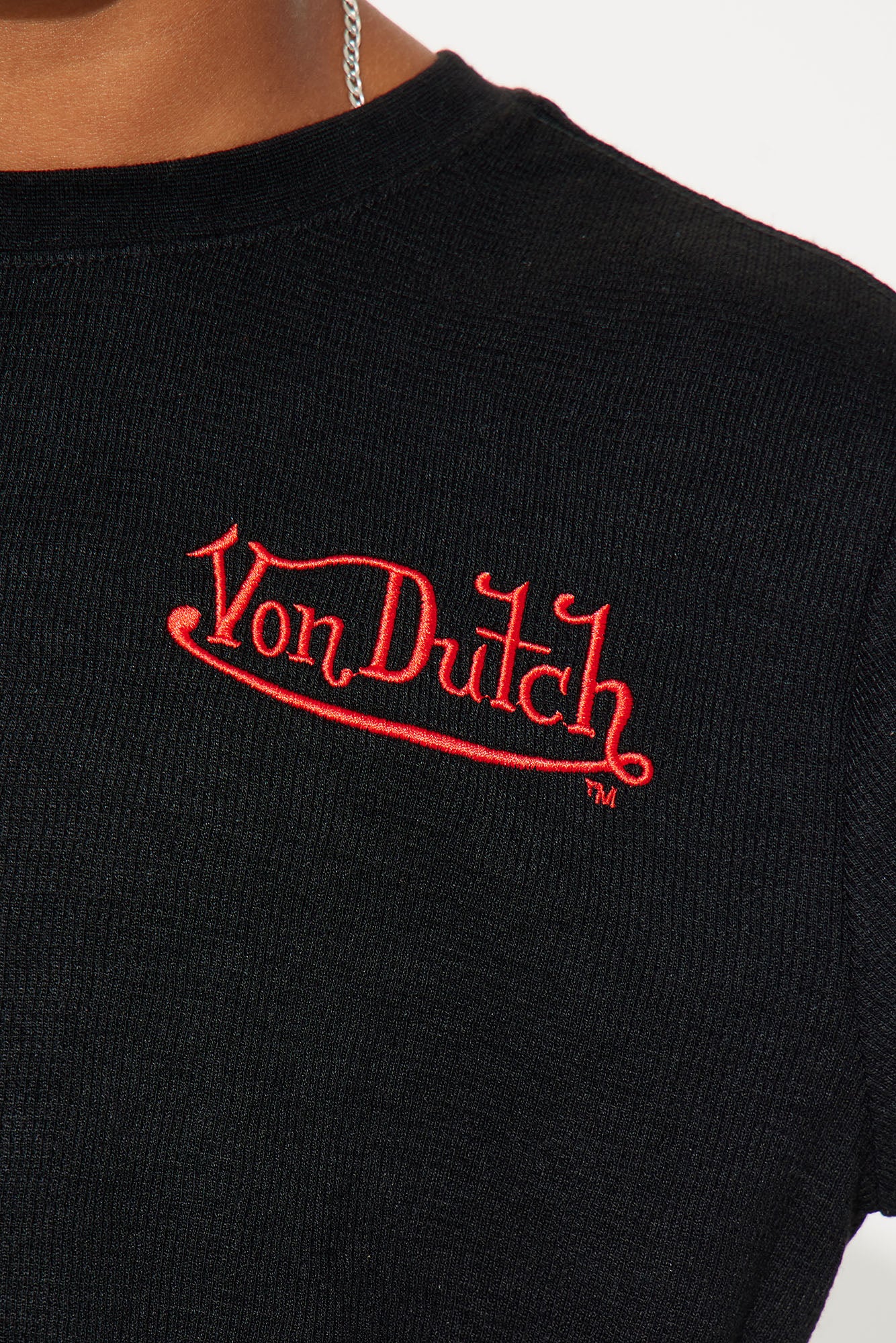 Mini Von Dutch Red Font Long Sleeve Tee - Black - Image 3