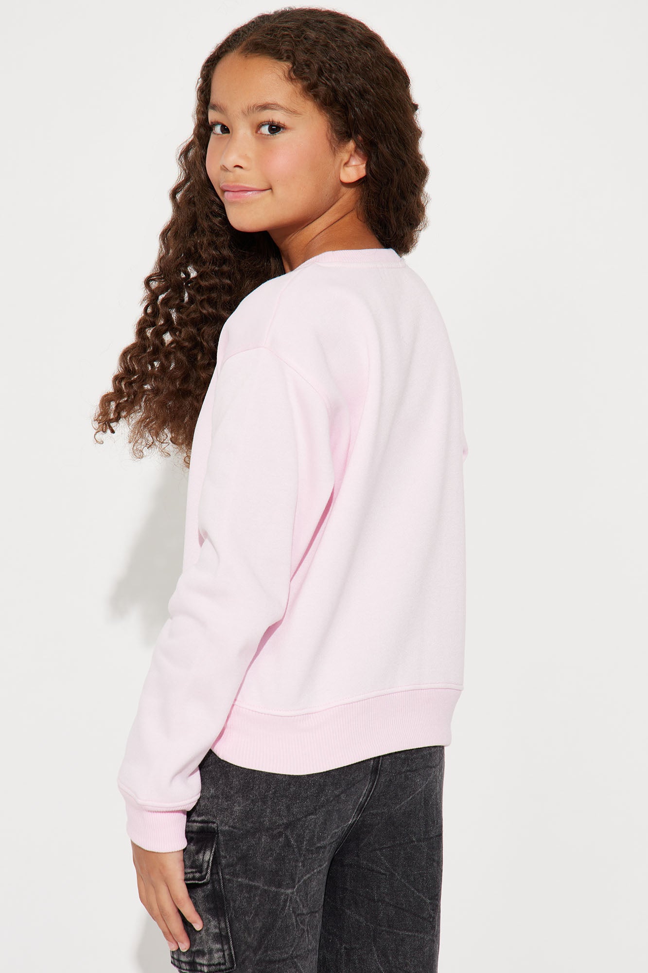 Mini Wake, Pray, Slay Crew Neck Sweatshirt - Pink - Image 3