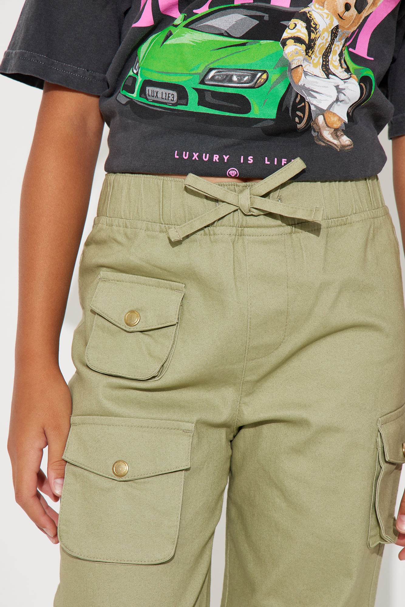 Mini Mariah Cargo Jogger Pant - Sage - Image 3