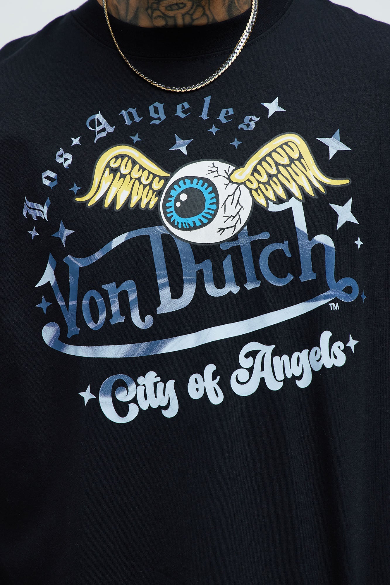 Von Dutch City Of Angels Short Sleeve Tee - Black - Image 3