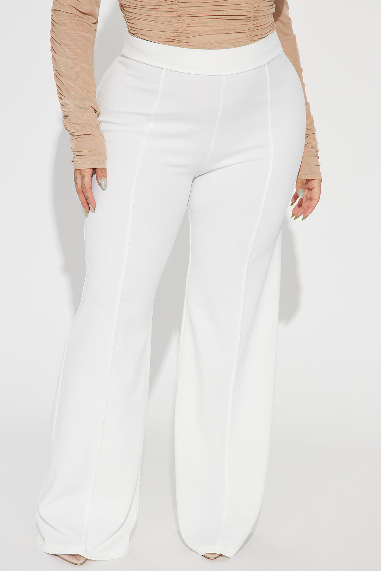 Victoria High Waisted Dress Pants - White - Image 7