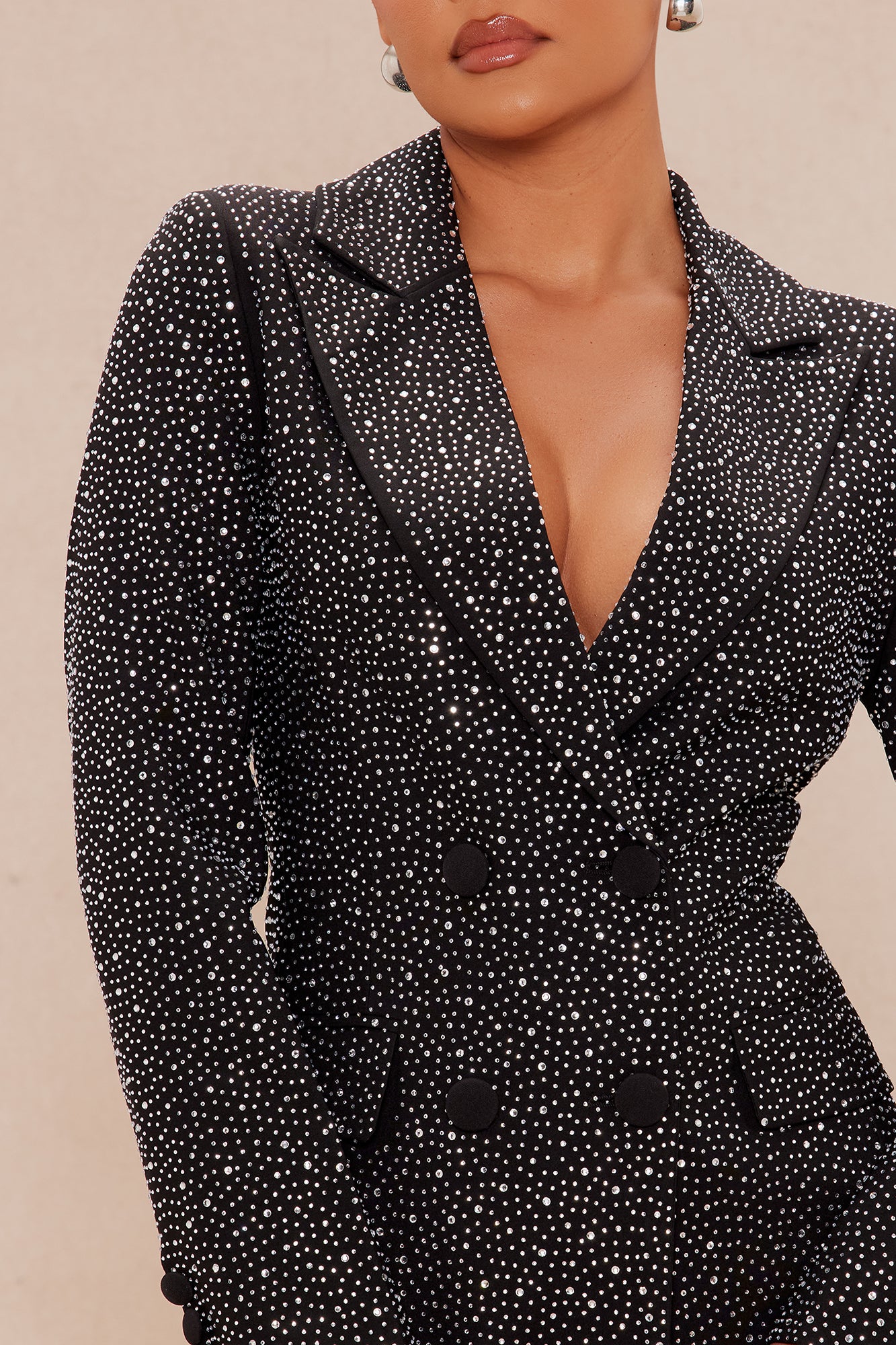 Evelyn Embellished Suit Set - Black - Image 3