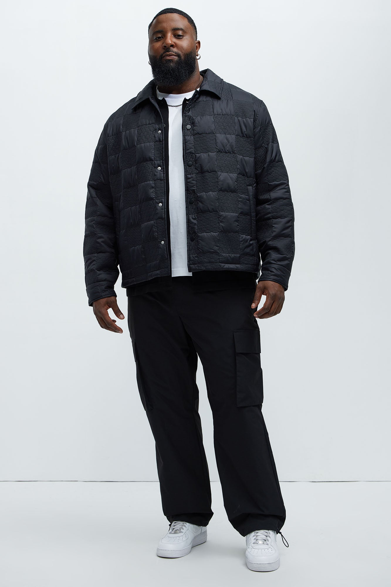 Laurel Checker Quilt Jacket - Black - Image 6