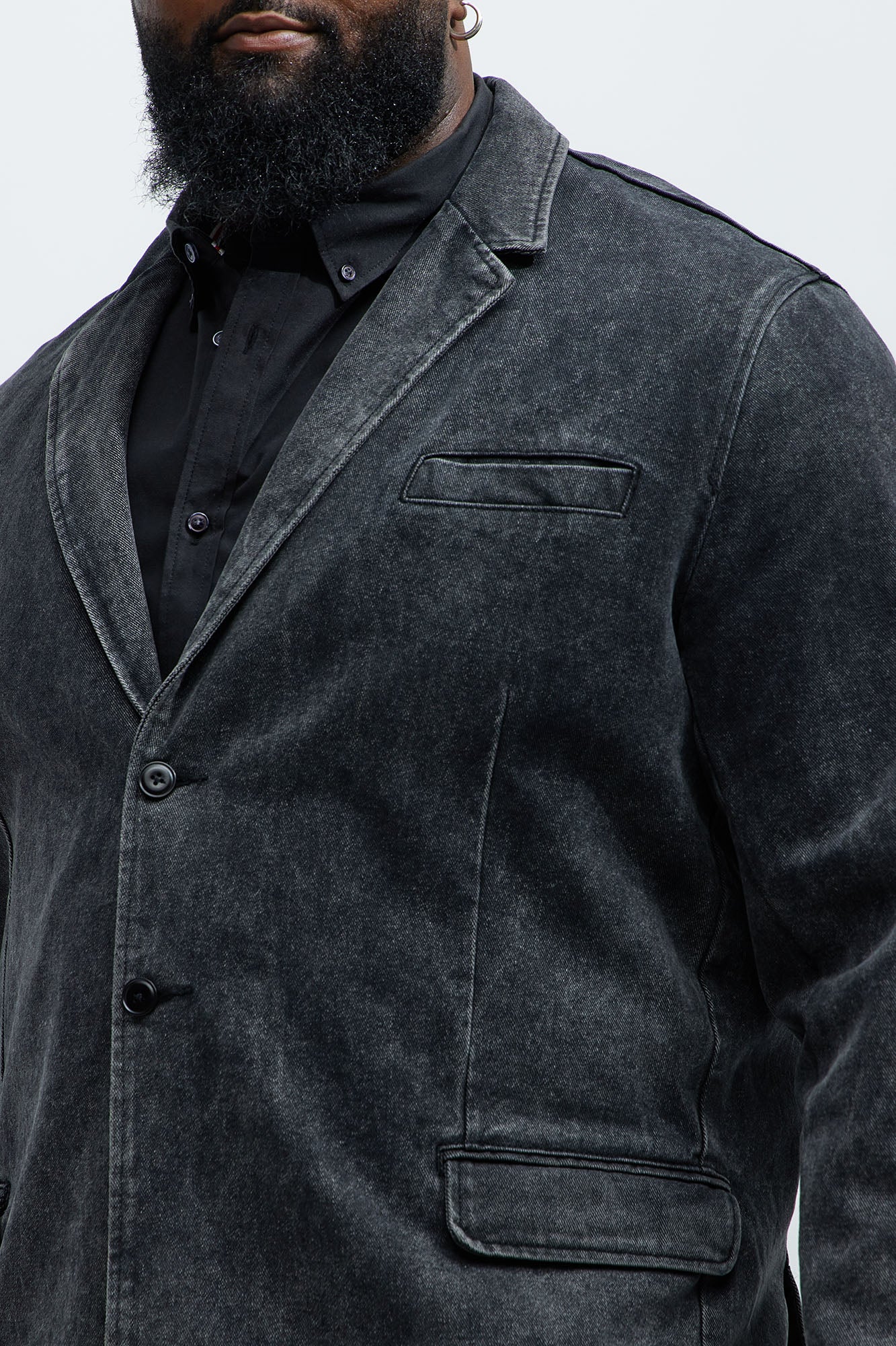 Belle Denim Blazer - Black Wash - Image 8