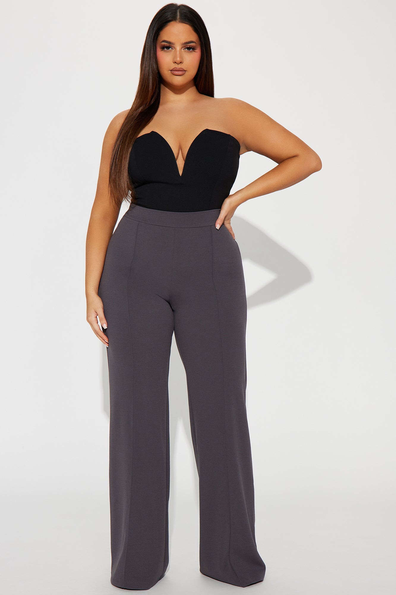 Tall Victoria High Waisted Dress Pants - Charcoal - Image 4